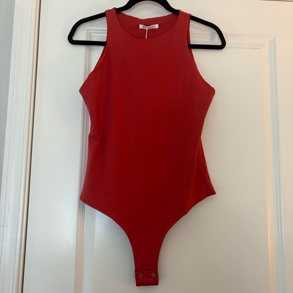 ReoRia Women’s Vibrant Red Sleeveless Bodysuit Top